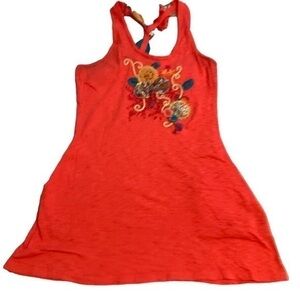 Lulumari, embroidery and fabric floral appliqué detail tank large Anthropologie